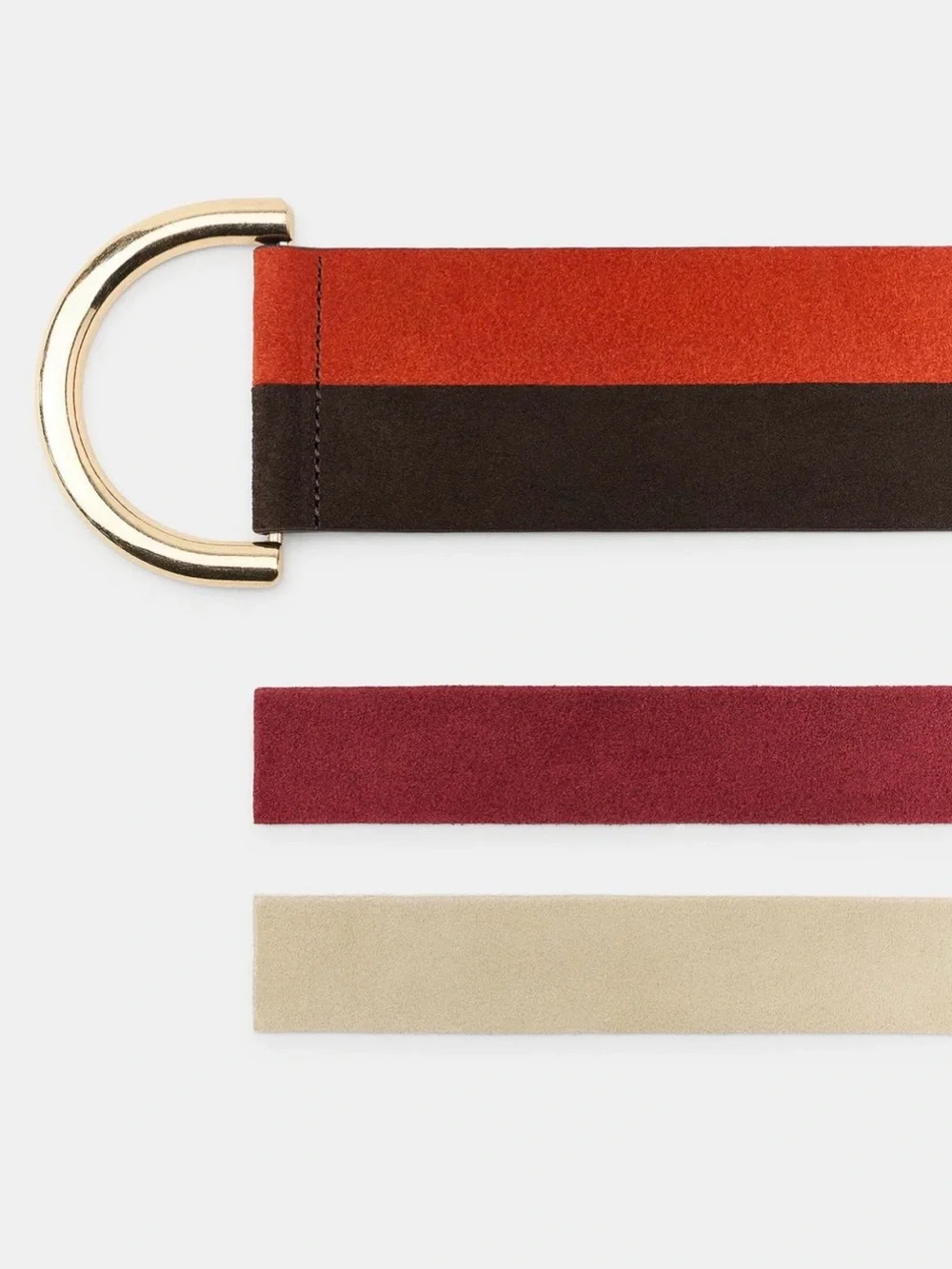 Zara Split Leather Double Strap Belt. US Size 34. Brand new!